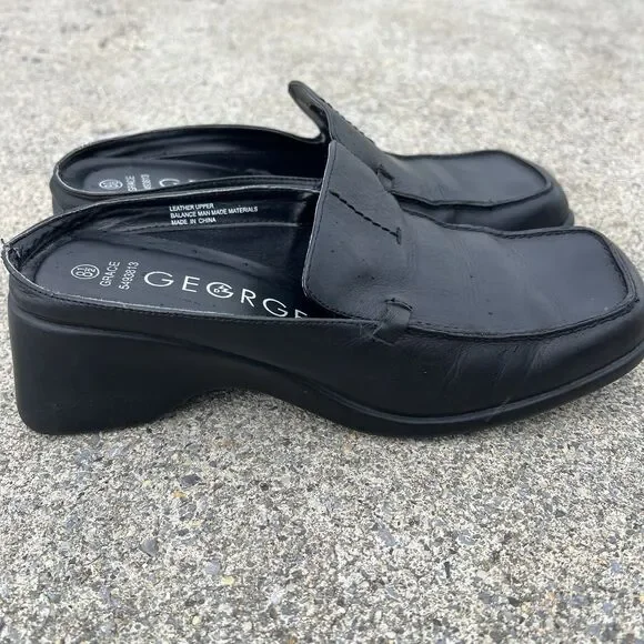 Vintage 90s Leather Slip on Mule Slides - Picture 8 of 10